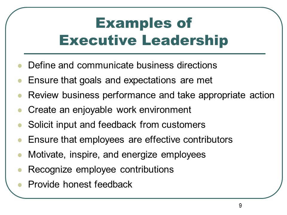 Examples of Executive Leadership