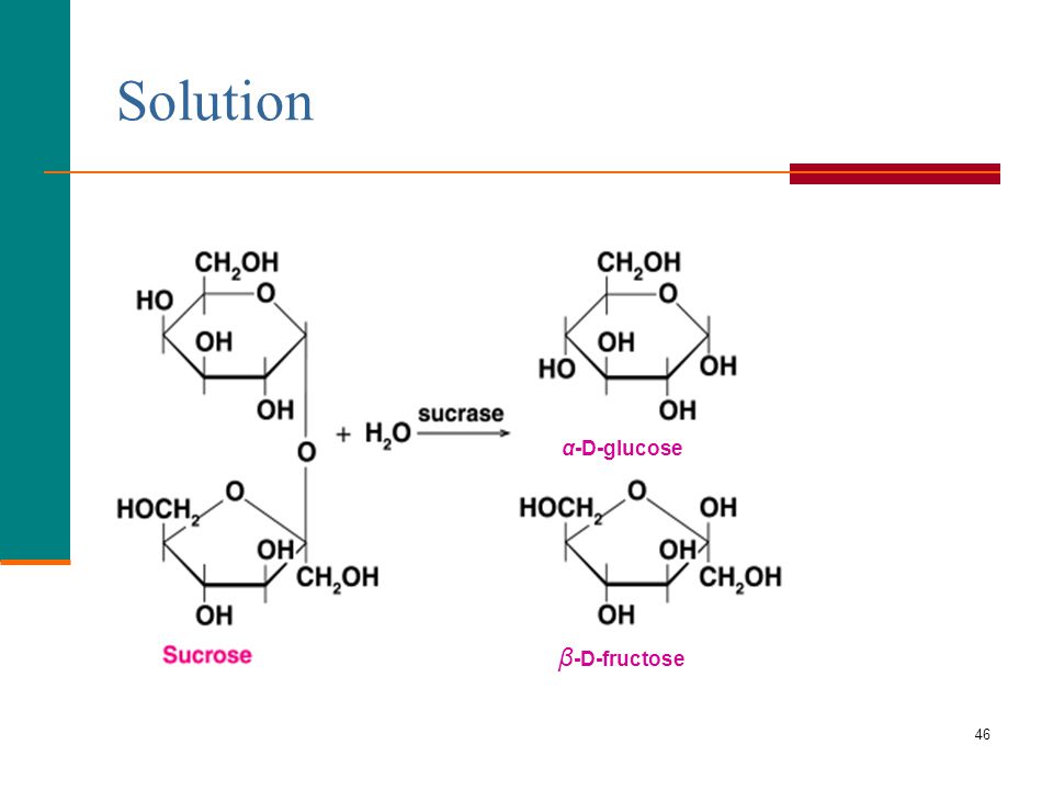 Solution α-D-glucose β-D-fructose