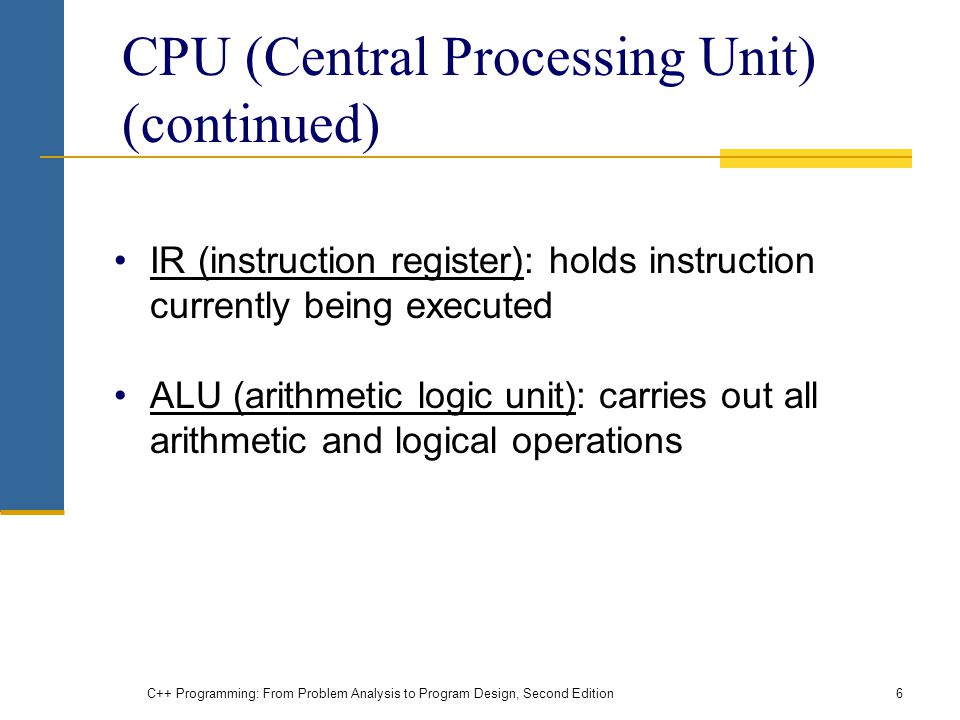 CPU (Central Processing Unit) (continued)