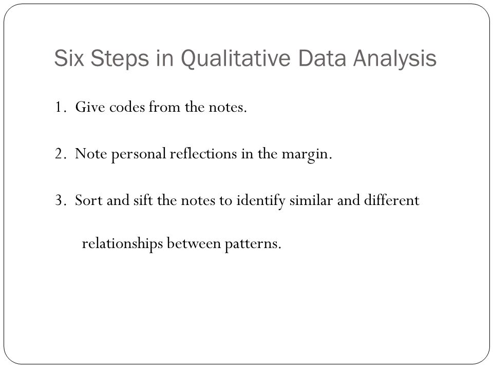 Six Steps in Qualitative Data Analysis