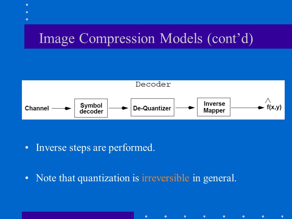 Image Compression Models (cont’d)
