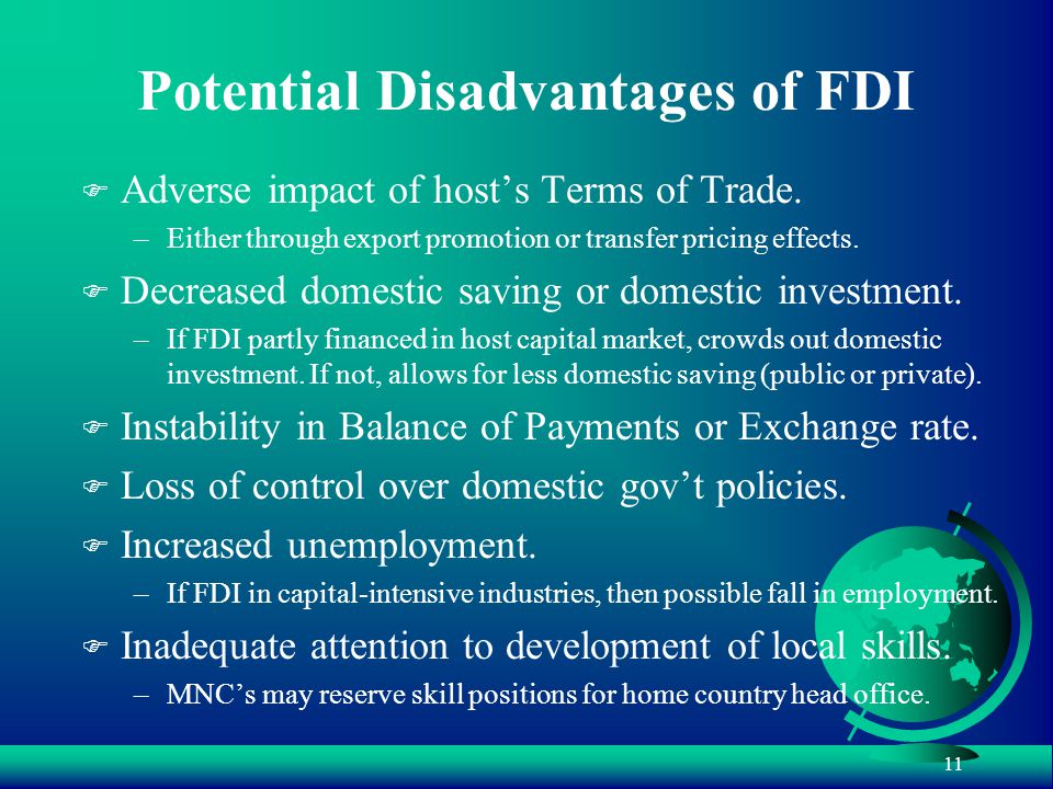 Potential Disadvantages of FDI