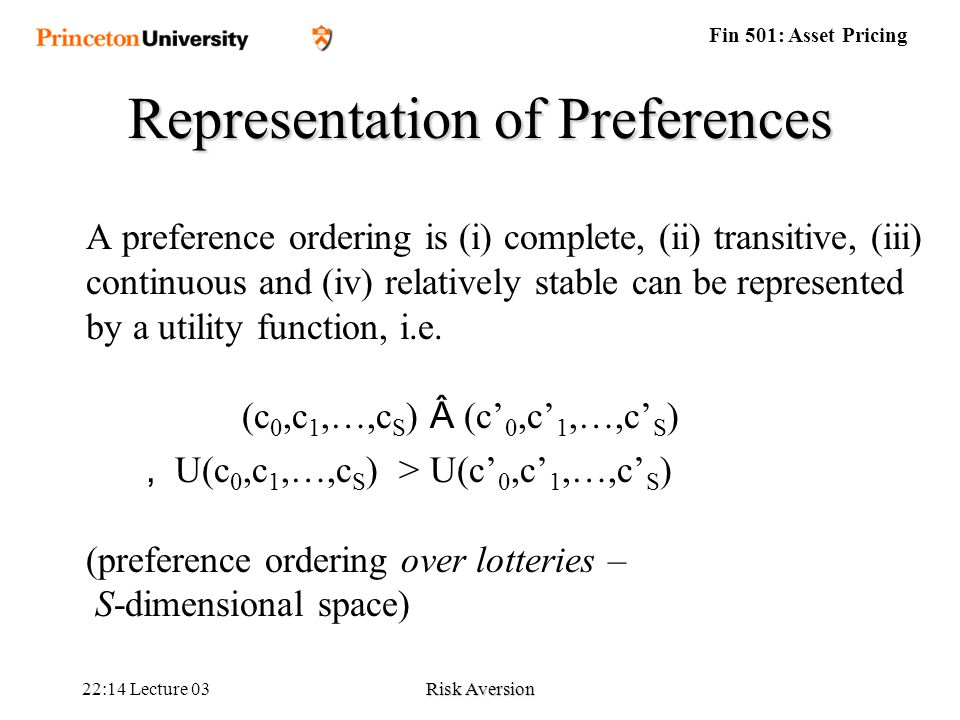 Lecture 03 Risk Preferences And Expected Utility Theory Ppt Video Online Download
