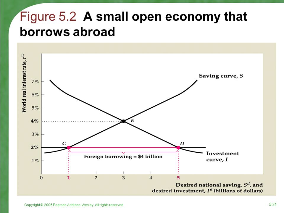 Figure 5.2 A small open economy that borrows abroad