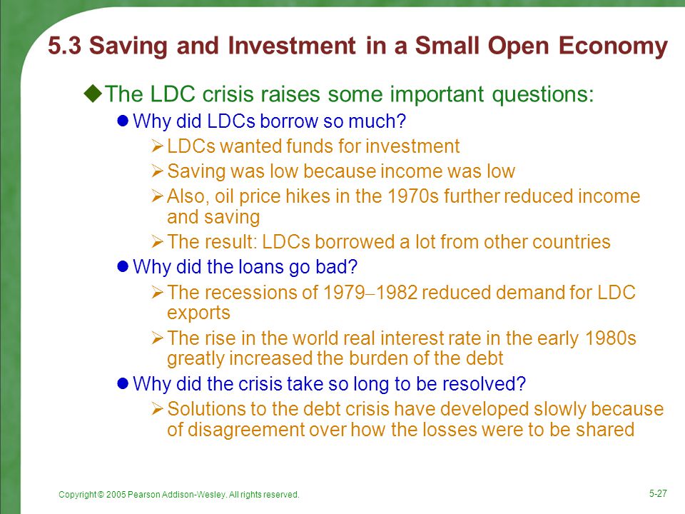 5.3 Saving and Investment in a Small Open Economy