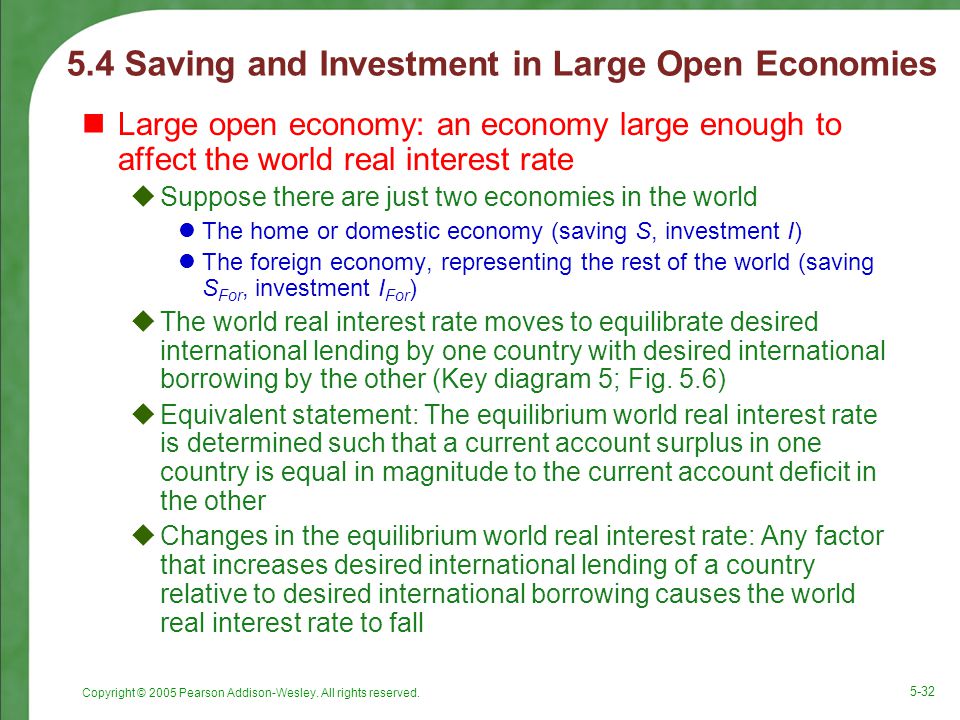 5.4 Saving and Investment in Large Open Economies