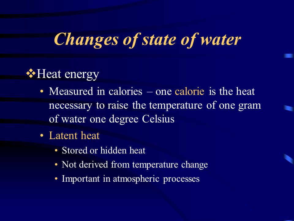 Changes of state of water