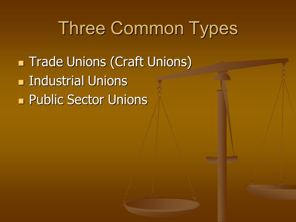 Three Common Types Trade Unions (Craft Unions) Industrial Unions