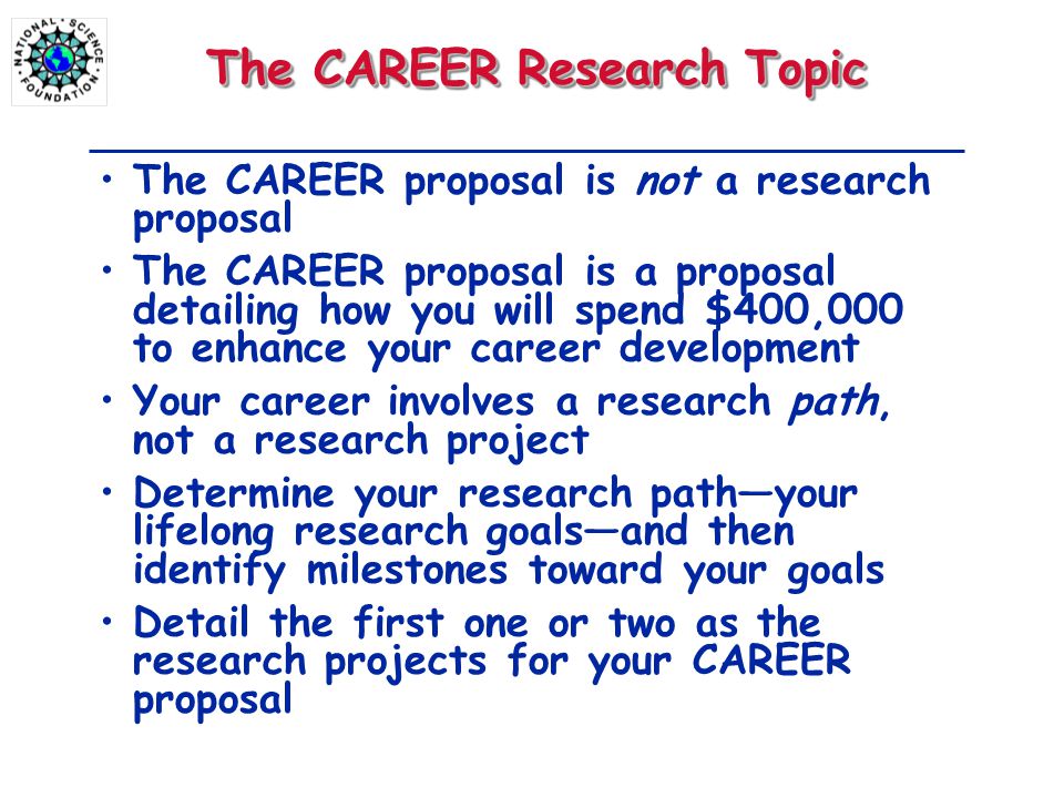 The CAREER Research Topic