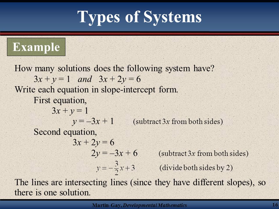 Types of Systems Example