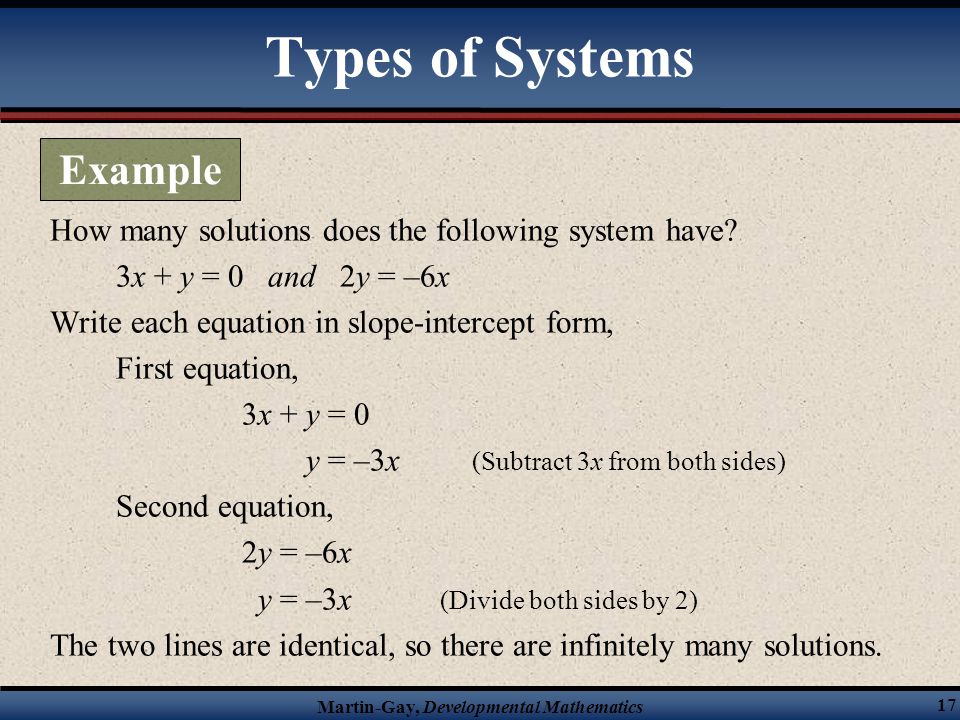 Types of Systems Example
