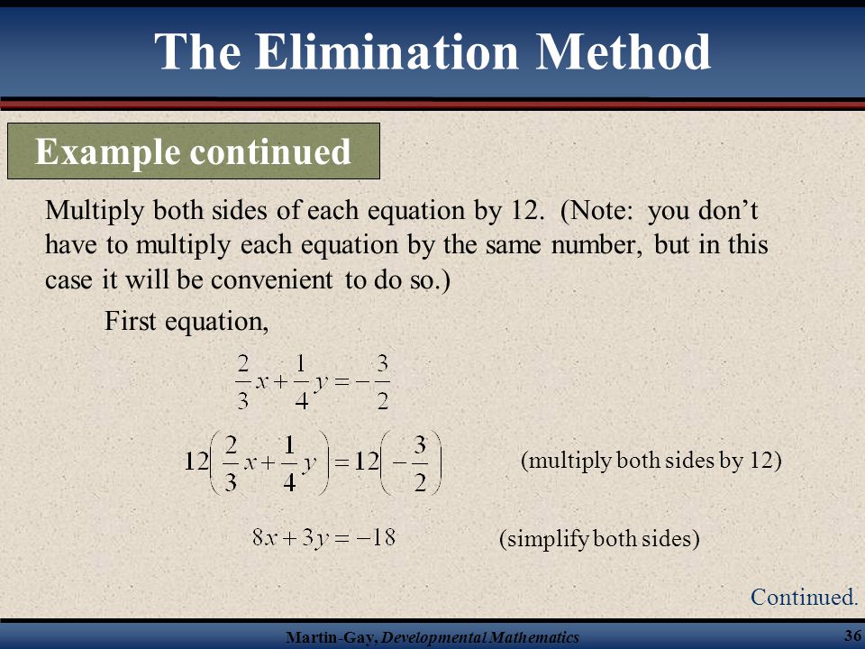 The Elimination Method