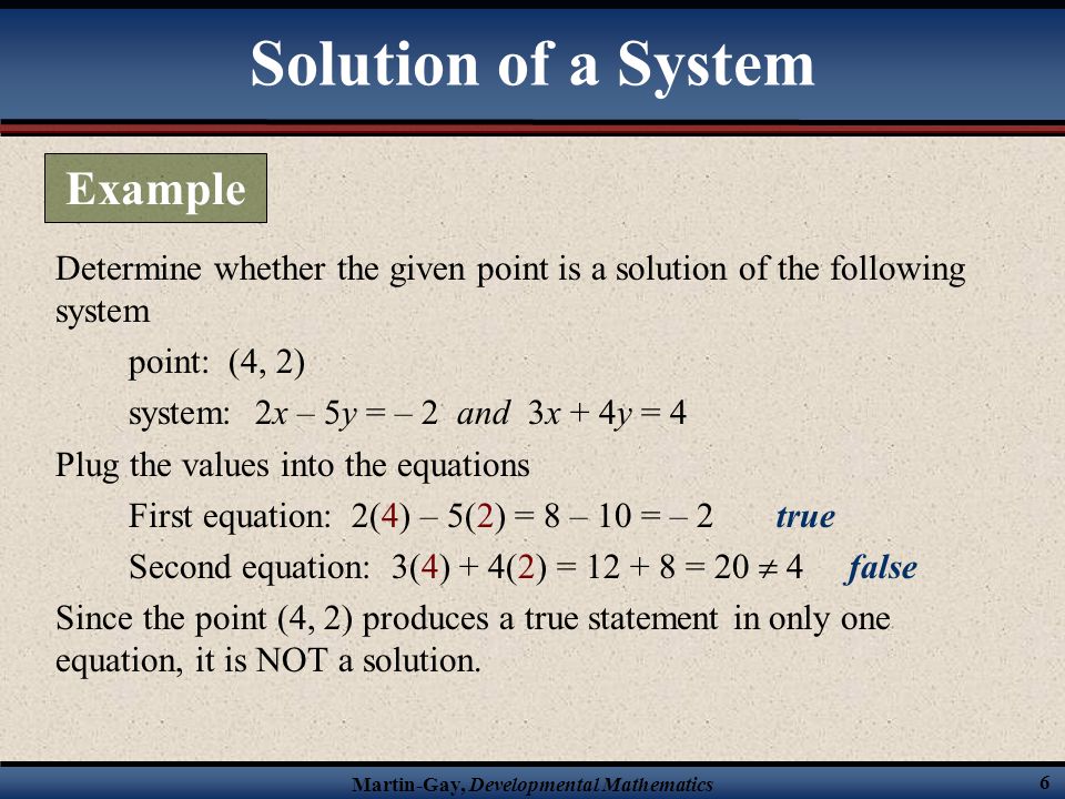 Solution of a System Example