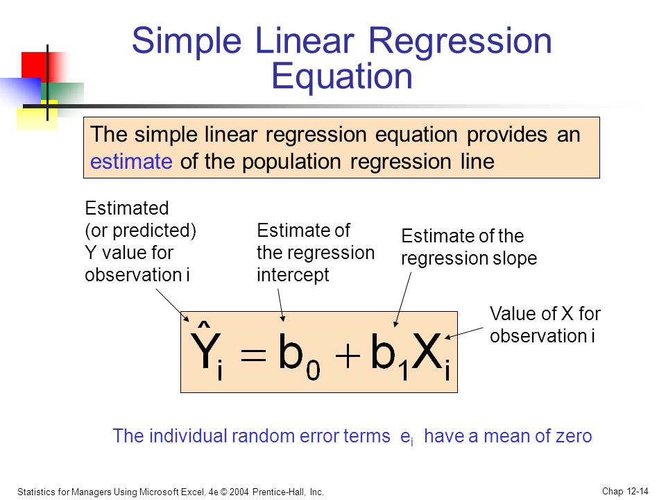 Simple Linear Regression Equation