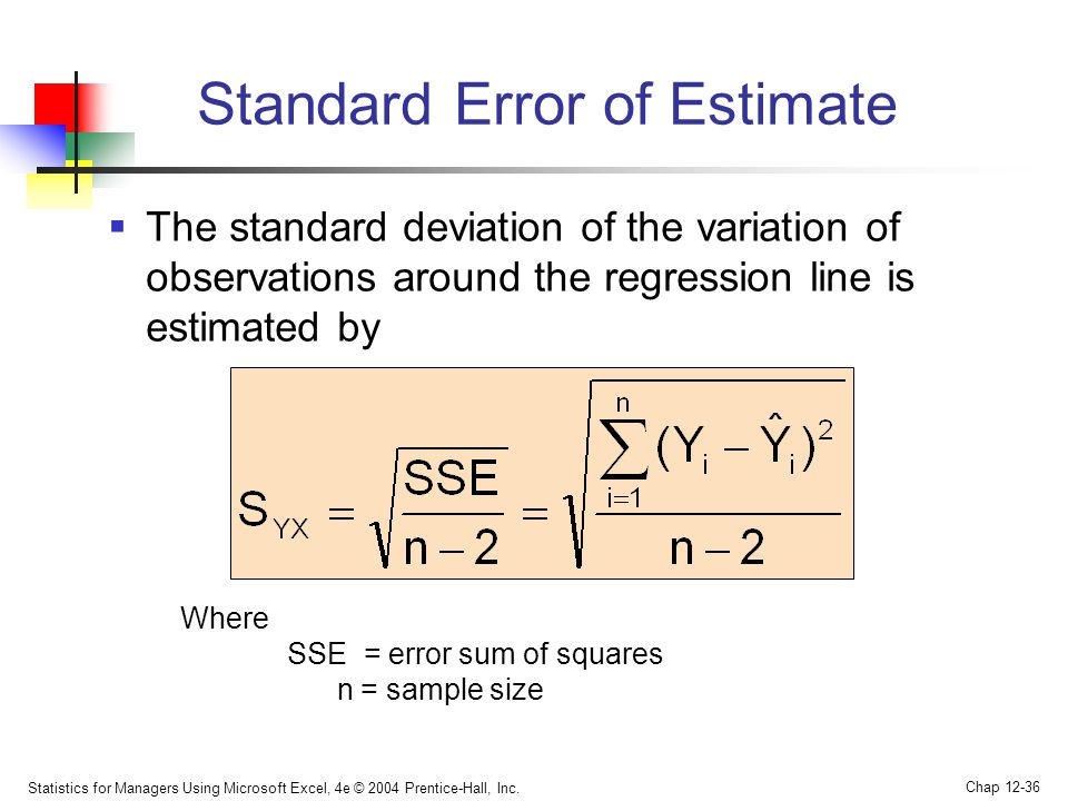 Standard Error of Estimate