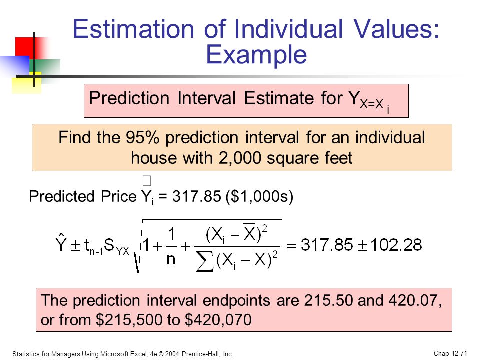 Estimation of Individual Values: Example