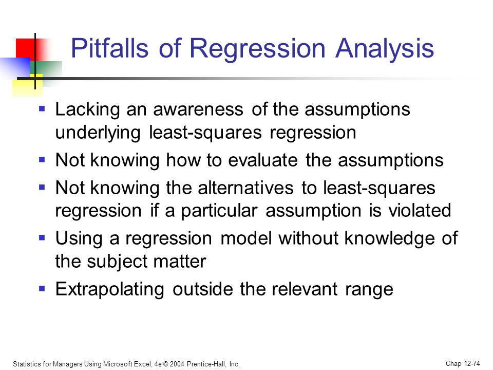 Pitfalls of Regression Analysis