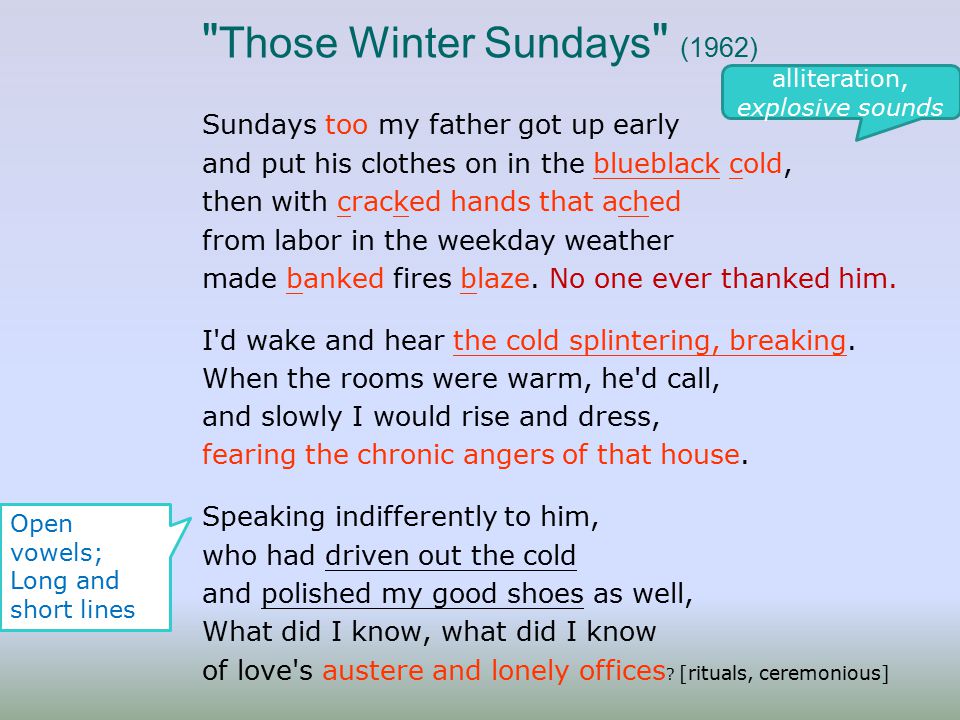Those Winter Sundays (1962)