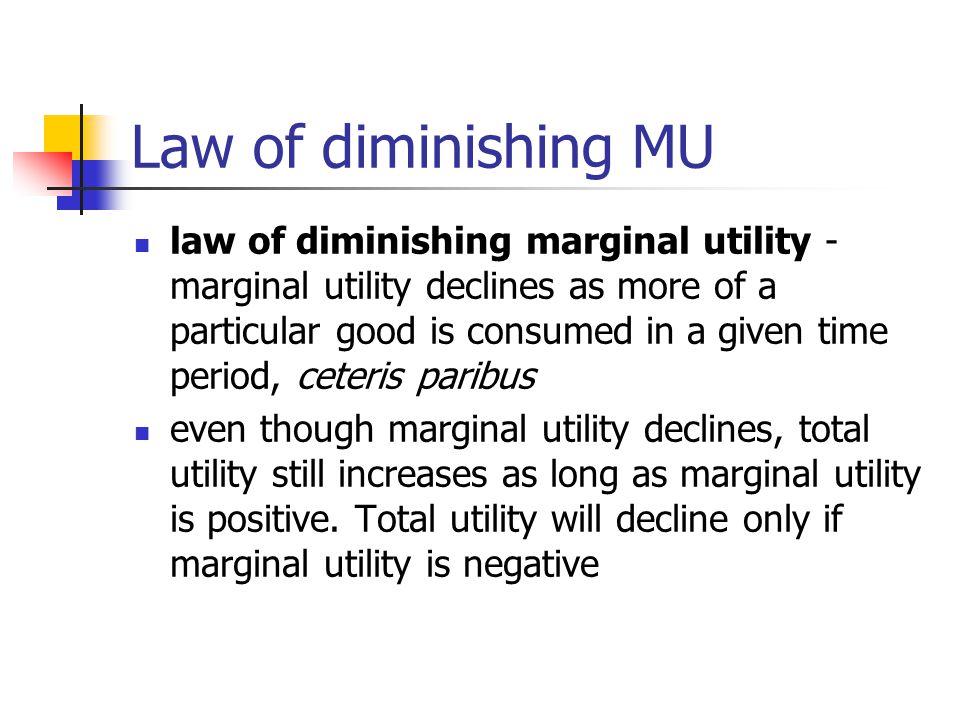 Law of diminishing MU