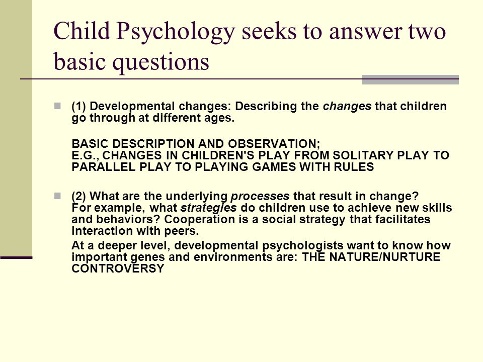 developmental psychology questions