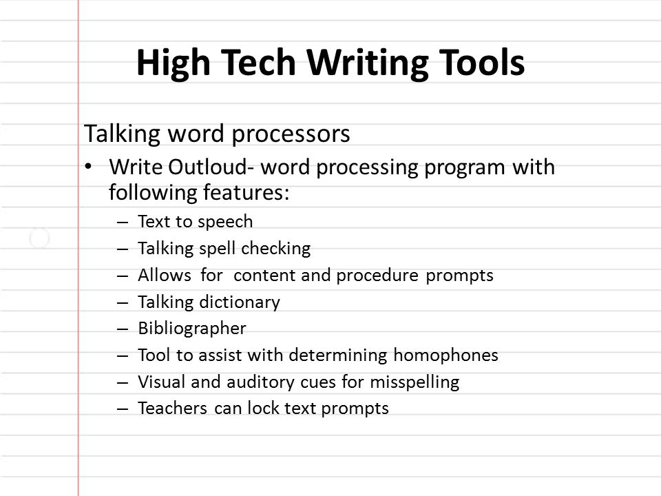 High Tech Writing Tools