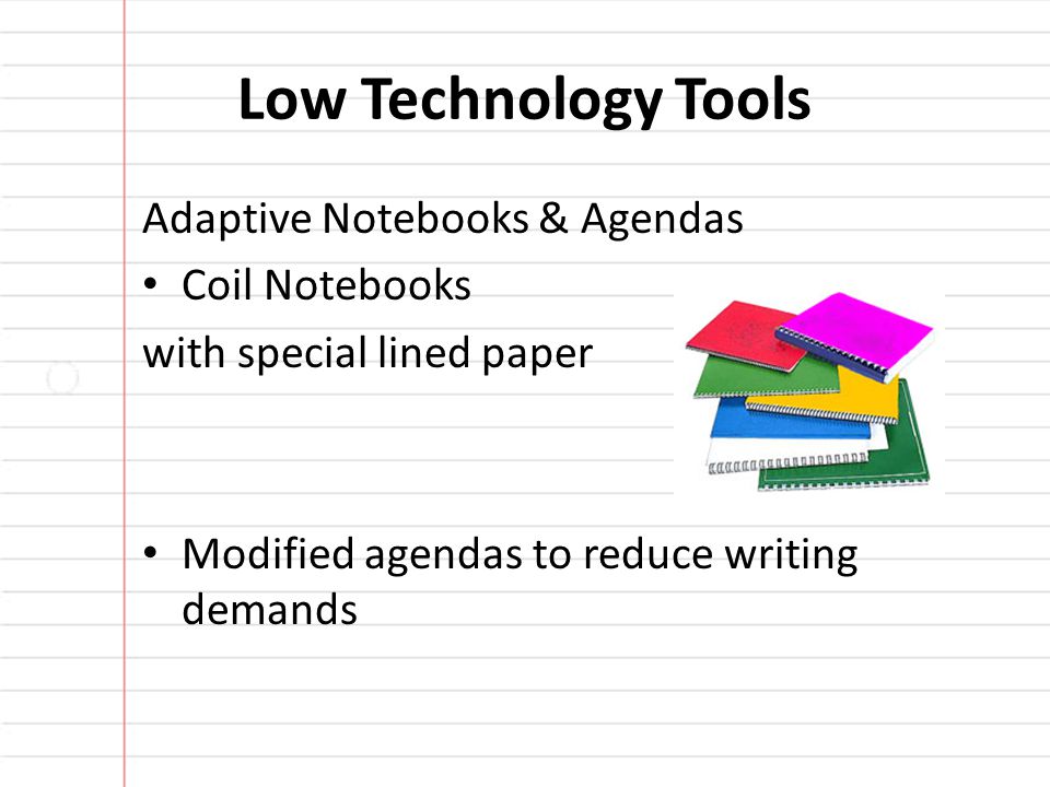 Low Technology Tools Adaptive Notebooks & Agendas Coil Notebooks