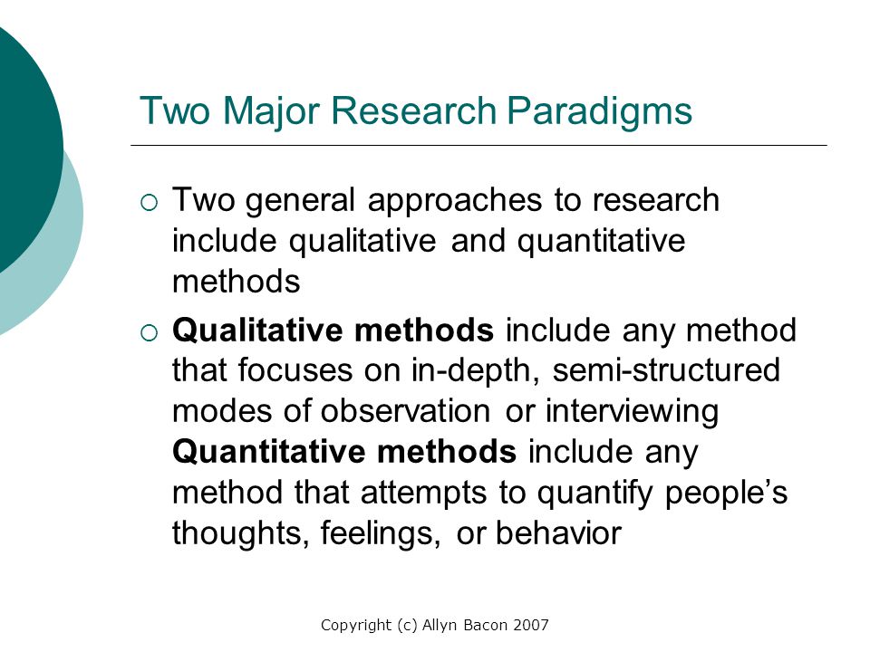 Two Major Research Paradigms