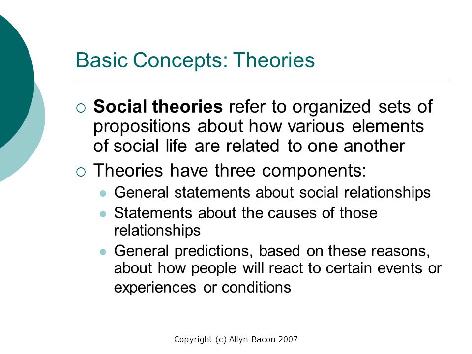 Basic Concepts: Theories
