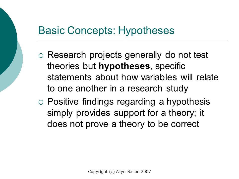Basic Concepts: Hypotheses