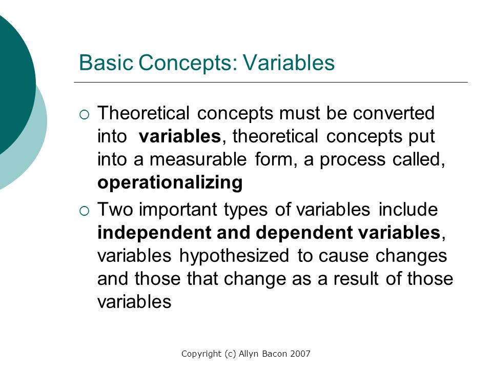 Basic Concepts: Variables
