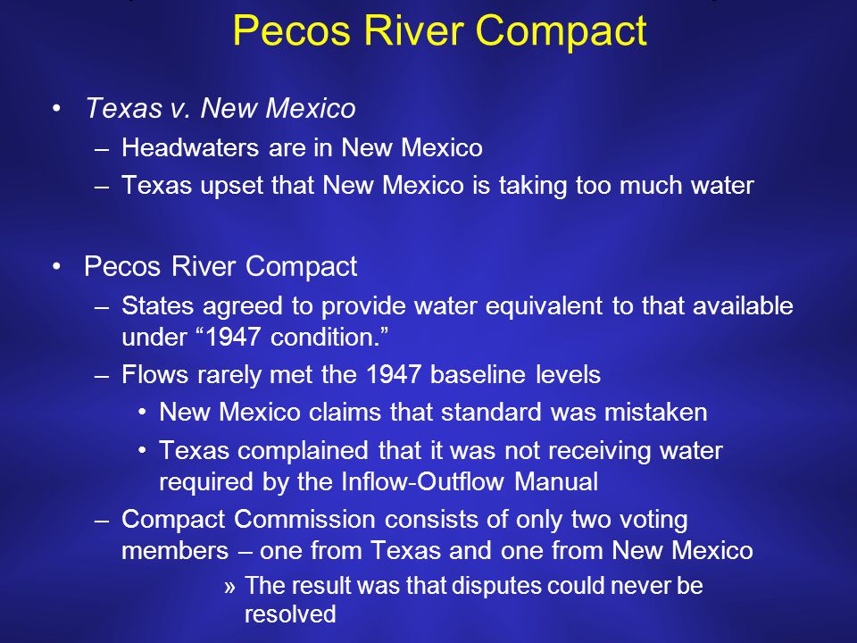 Pecos River Basin & Compacts NM Interstate Stream Commission