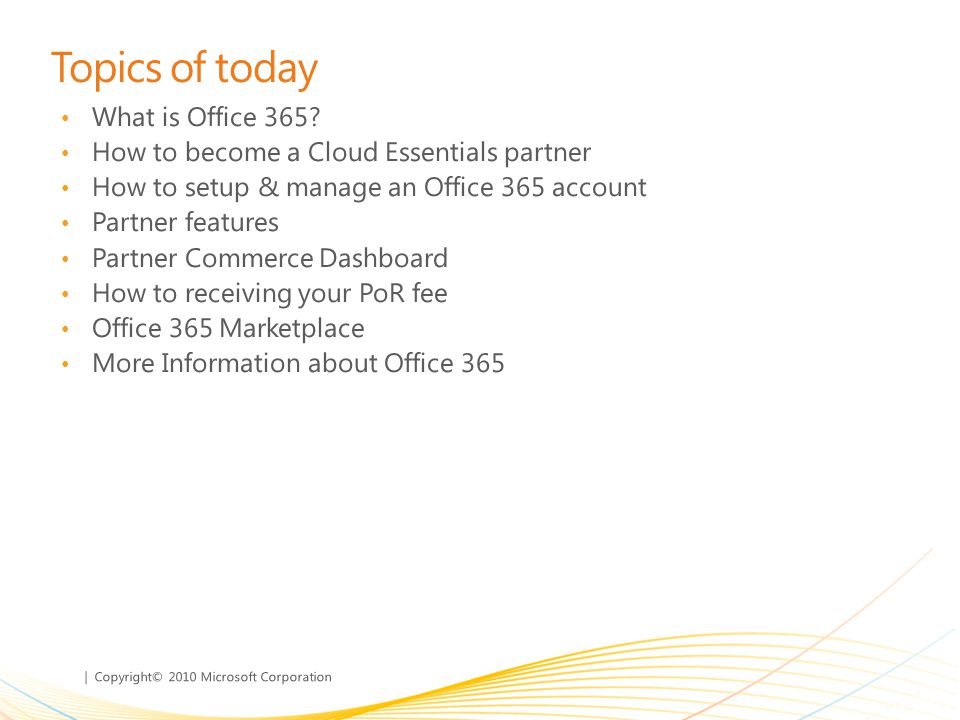 Office 365 Basic Knowledge For Partners Ppt Video Online Download