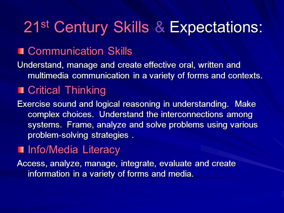 21st Century Skills & Expectations: