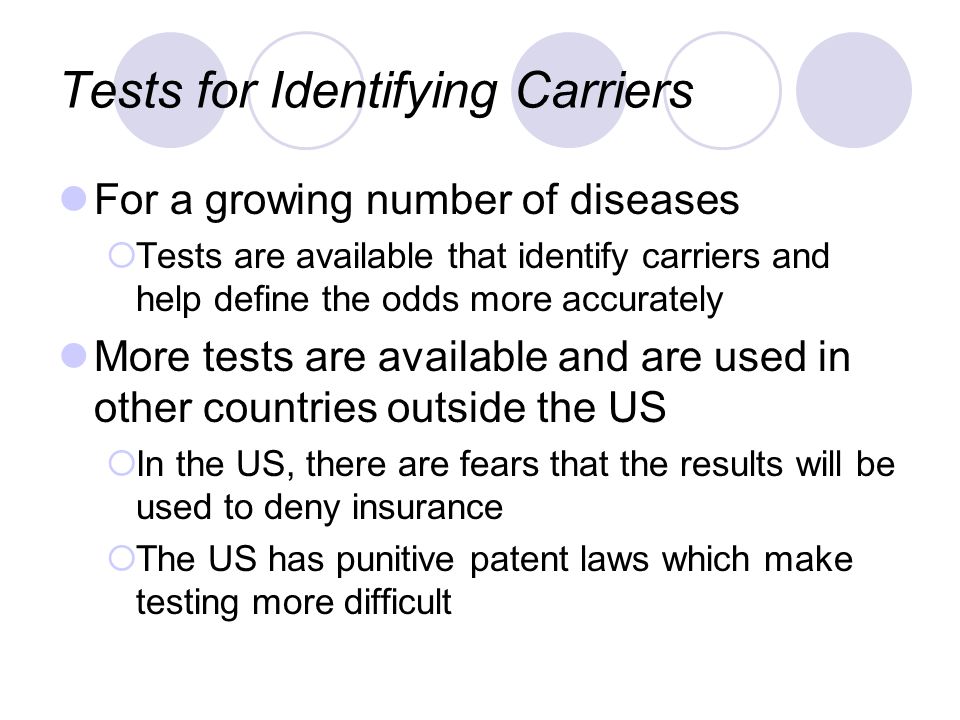 Tests for Identifying Carriers
