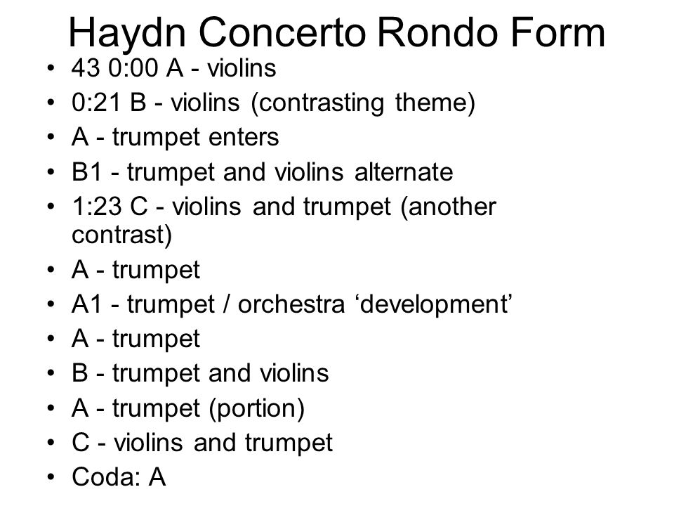 Haydn Concerto Rondo Form
