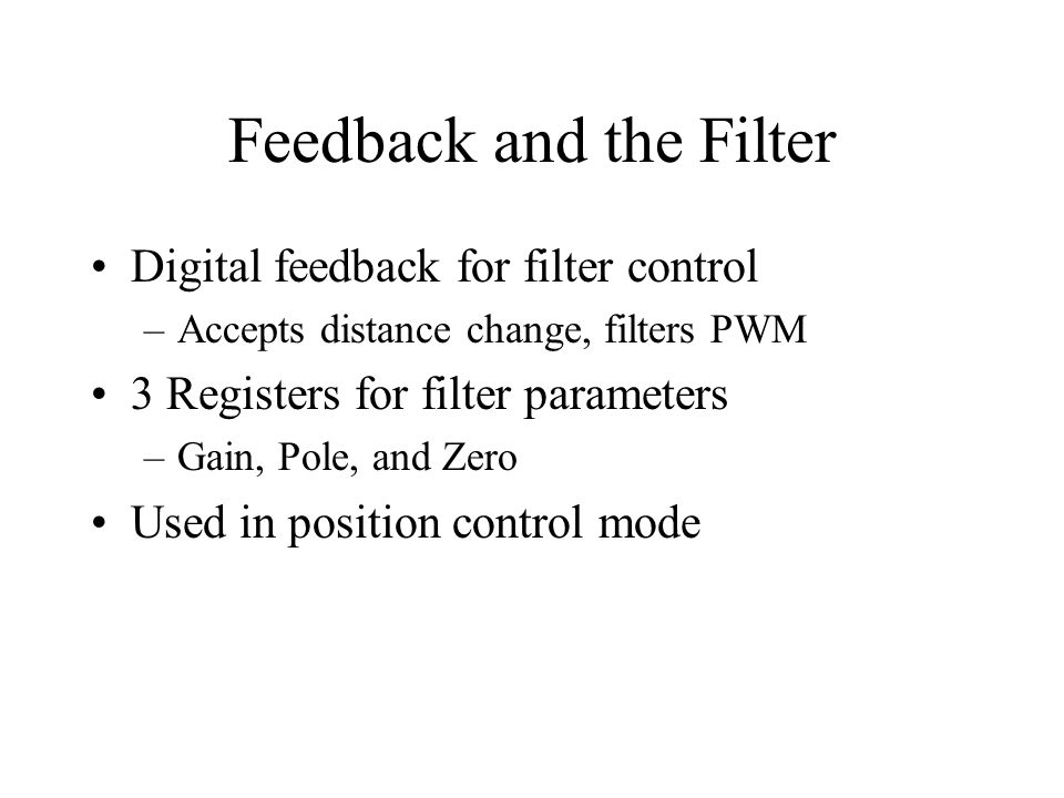 Feedback and the Filter