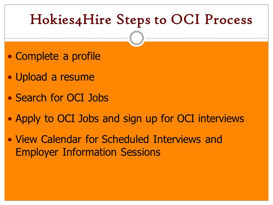 Hokies4Hire Steps to OCI Process