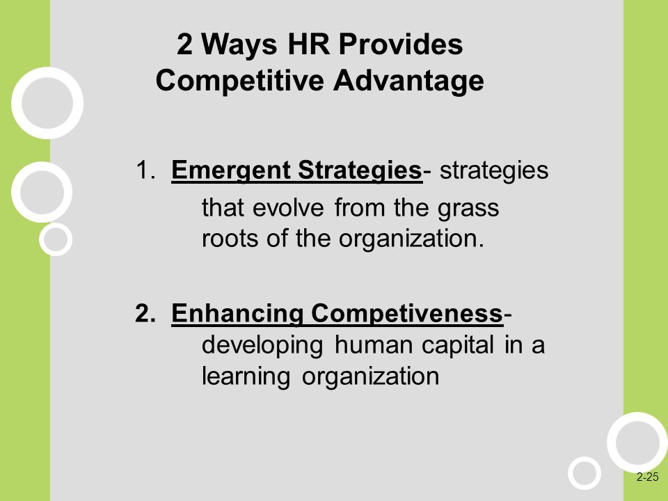 2 Ways HR Provides Competitive Advantage