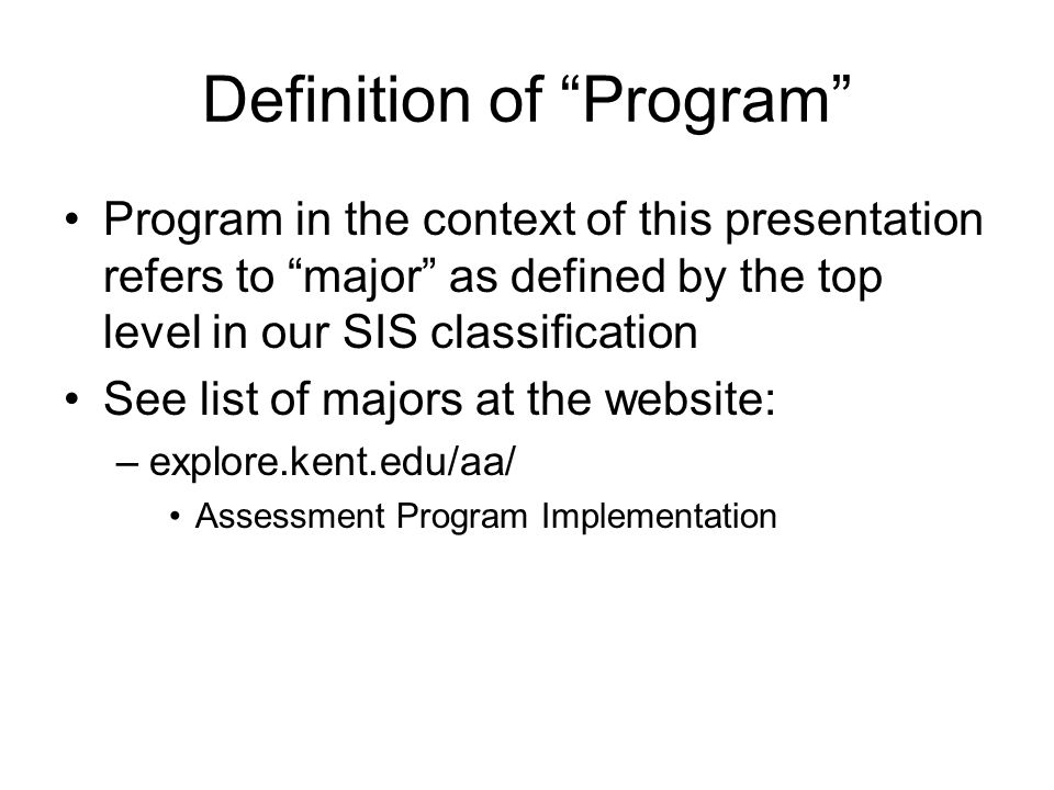 Definition of Program