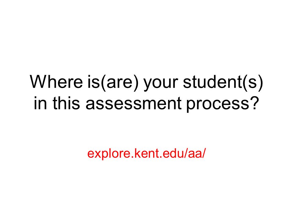 Where is(are) your student(s) in this assessment process