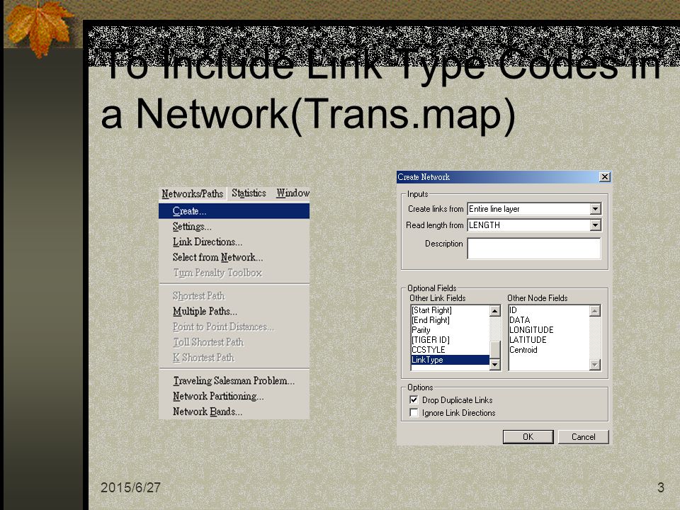 create traffic network transcad