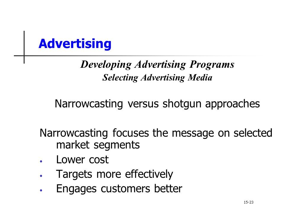 Developing Advertising Programs Selecting Advertising Media