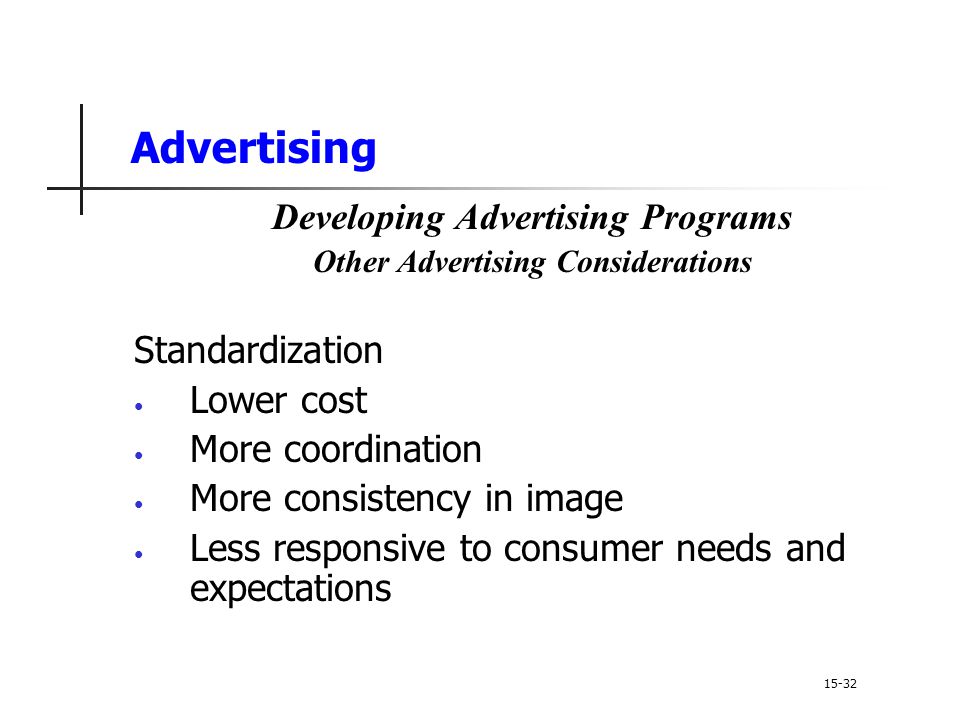 Developing Advertising Programs Other Advertising Considerations