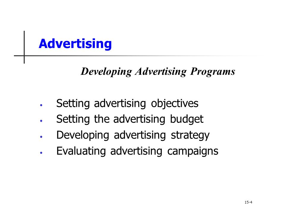 Developing Advertising Programs