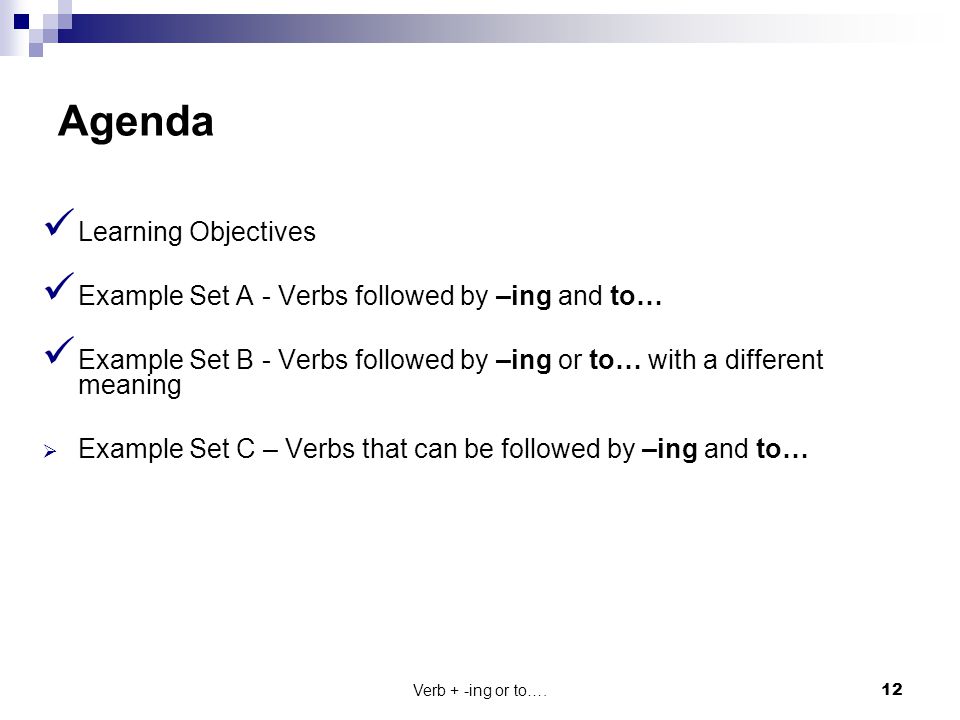 Agenda Learning Objectives
