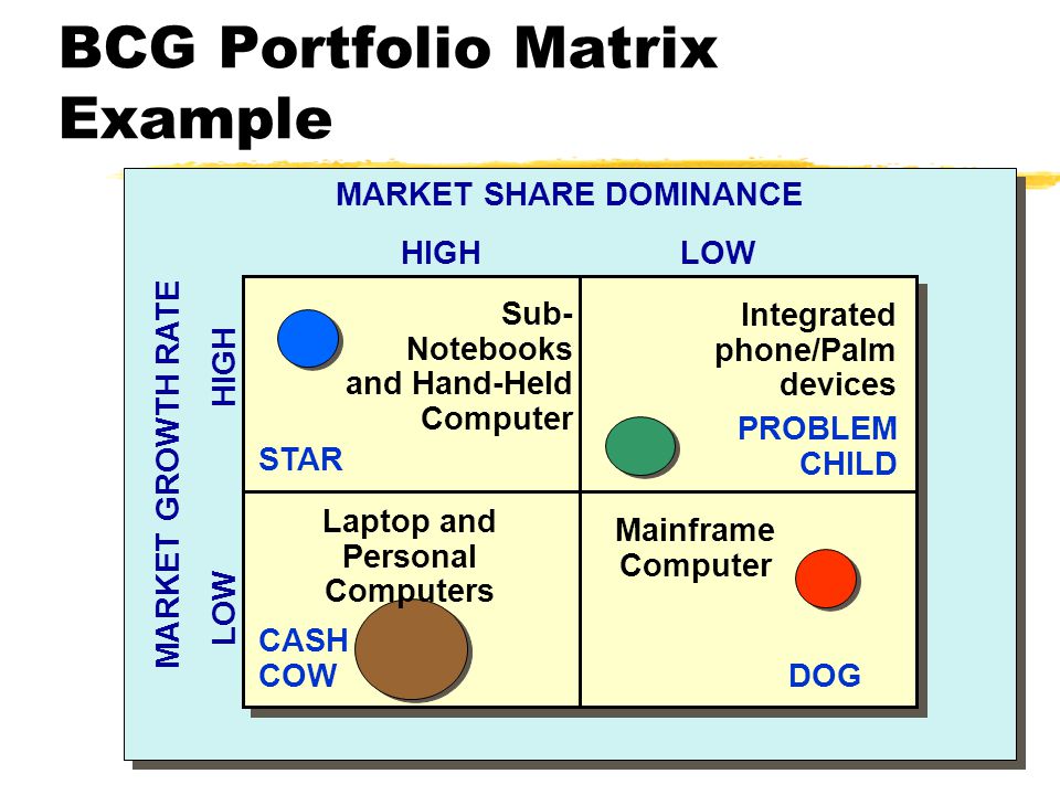 BCG Portfolio Matrix Example.