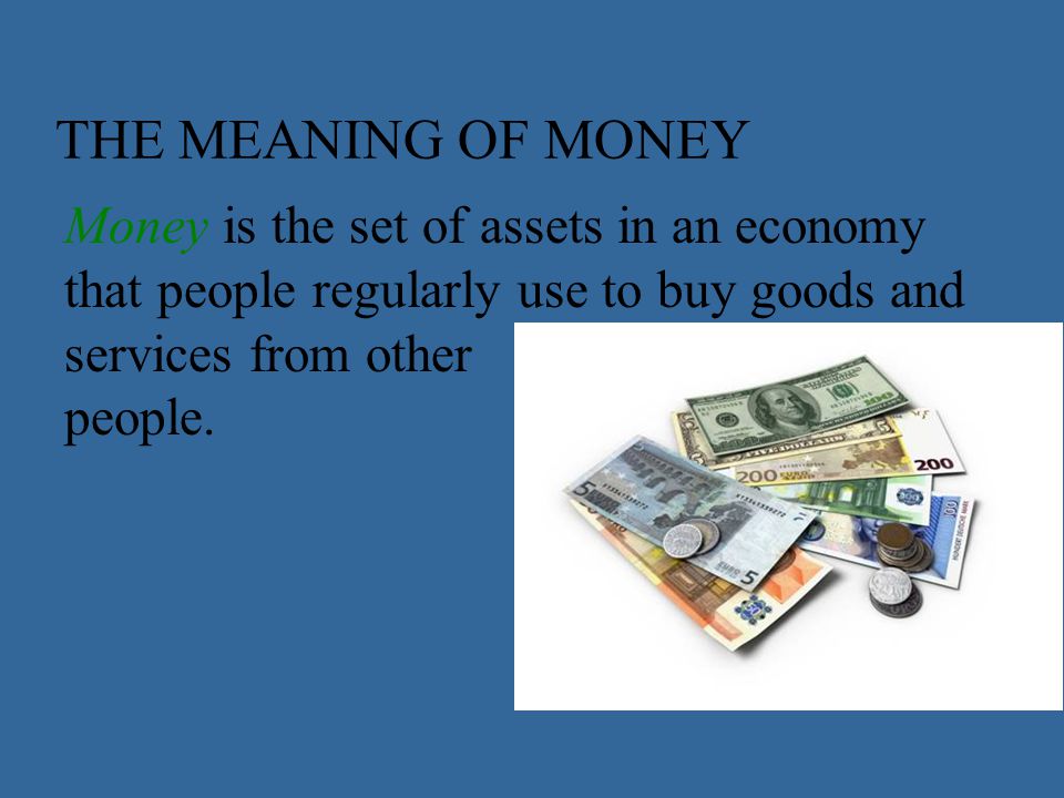 Money has three functions in the economy: