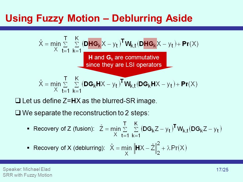 Using Fuzzy Motion – Deblurring Aside
