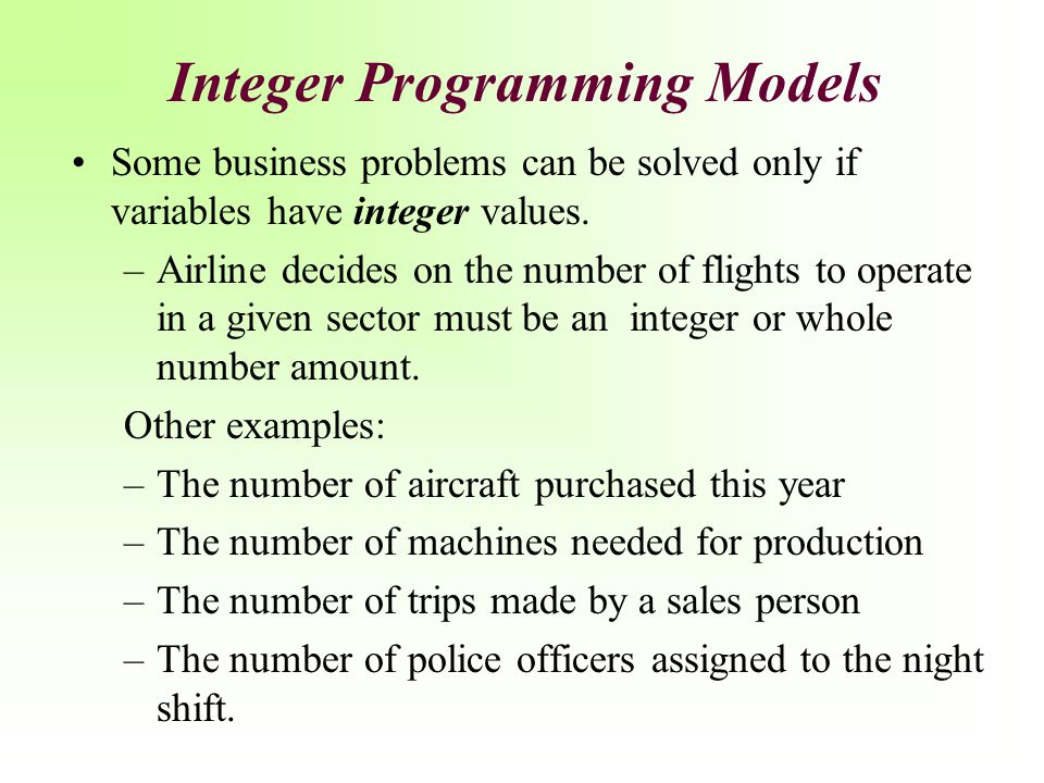 Integer programming