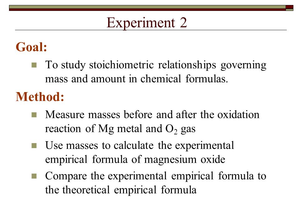 empirical formula of magnesium and oxygen